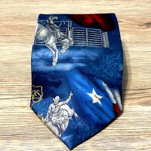Texas Flag Rodeo Cowboy Lone Star State All Silk Handmade Necktie Tie by Tango